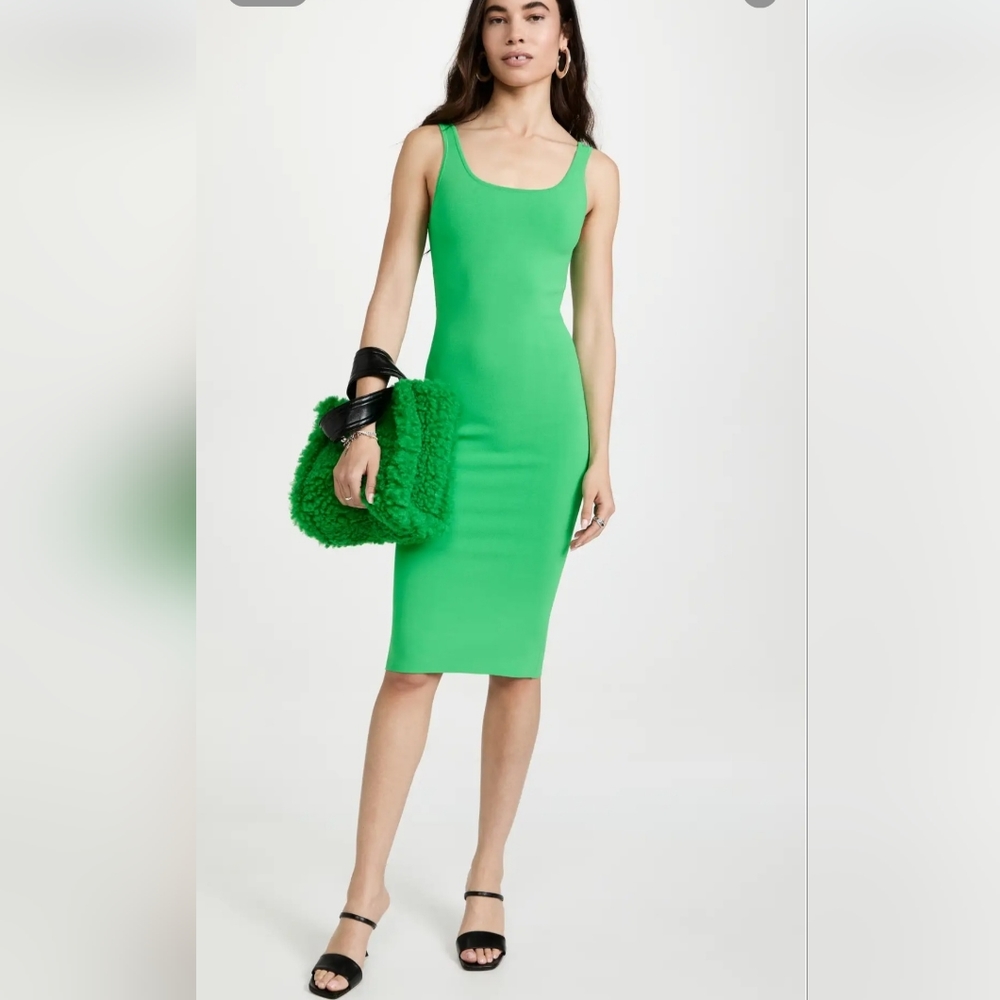 Alice + Olivia Darian green stretch-knit midi dress Size Large NWOT - Picture 14 of 16